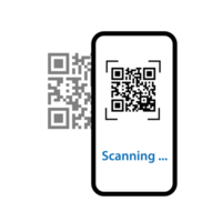 QR scanner. The mobile phone scans the QR code. png
