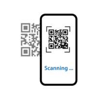 qr scanner. de mobil telefon skannar de qr koda. png