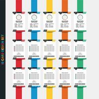 Corporate vertical id card size template. Corporate vertical id card size set with blue, red, yellow, orange And green color. vector