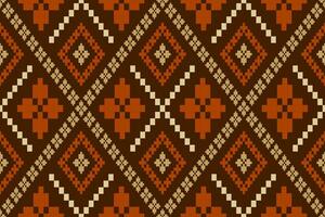 Nature vintages cross stitch traditional ethnic pattern paisley flower Ikat background abstract Aztec African Indonesian Indian seamless pattern for fabric print cloth dress carpet curtains and sarong vector