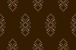 Nature vintages cross stitch traditional ethnic pattern paisley flower Ikat background abstract Aztec African Indonesian Indian seamless pattern for fabric print cloth dress carpet curtains and sarong vector