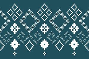 Indigo navy blue geometric traditional ethnic pattern Ikat seamless pattern border abstract design for fabric print cloth dress carpet curtains and sarong Aztec African Indian Indonesian vector