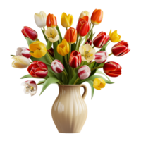 ai genererad vas med tulpaner blommor png
