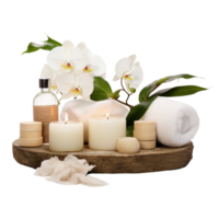 AI generated Natural elements for spa with beauty cream png