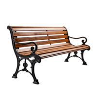 AI generated Outdoor garden sitting bench png