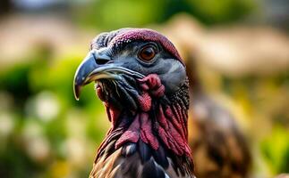 Turquía gallina de cerca retrato. foto