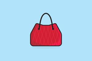 Female Fashion Elegant Bags and Purse vector illustration. Beauty fashion objects icon concept. Stylish and casual trendy handbag vector design.