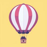 AI generated Hot Air Balloon Avatar Icon Clip Art Sticker Decoration Simple Background photo