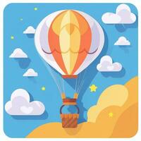 AI generated Hot Air Balloon Avatar Icon Clip Art Sticker Decoration Simple Background photo