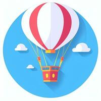 AI generated Hot Air Balloon Avatar Icon Clip Art Sticker Decoration Simple Background photo