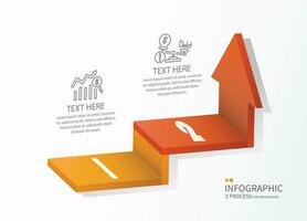 3d stair infographic elements design with 2 options. vector