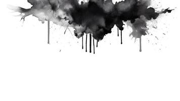 Black Ink Clouds With Dripping Paint Run. Grunge Texture Background video