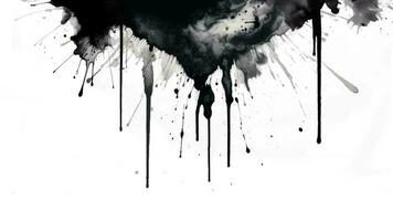Ink Spill Grunge Texture Background with Dripping Paint Run. White Background video