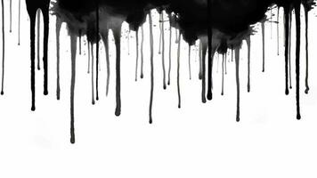 Paint Grunge Splash, Black Ink Drip Texture on White Background. Alpha Matte video