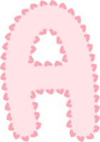 Alphabet pink letter, dotted line frame png