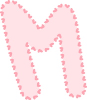 Alphabet pink letter, dotted line frame png