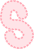 Alphabet pink letter, dotted line frame png