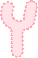 Alphabet pink letter, dotted line frame png