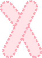 Alphabet pink letter, dotted line frame png
