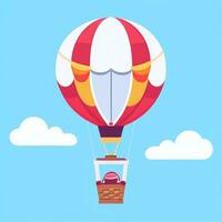 AI generated Hot Air Balloon Avatar Icon Clip Art Sticker Decoration Simple Background photo