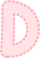 Alphabet pink letter, dotted line frame png