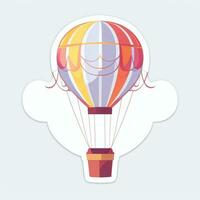 AI generated Hot Air Balloon Avatar Icon Clip Art Sticker Decoration Simple Background photo