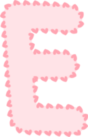 Alphabet pink letter, dotted line frame png