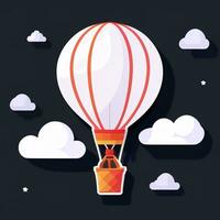 AI generated Hot Air Balloon Avatar Icon Clip Art Sticker Decoration Simple Background photo