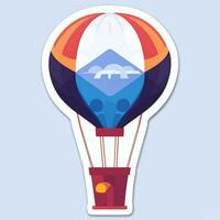 AI generated Hot Air Balloon Avatar Icon Clip Art Sticker Decoration Simple Background photo