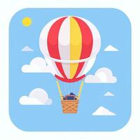 AI generated Hot Air Balloon Avatar Icon Clip Art Sticker Decoration Simple Background photo