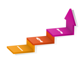 3d trappsteg infographic element design med 3 alternativ, steg eller processer och marknadsföring kan vara Begagnade för presentation. png