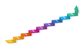 3d escalera infografía elementos diseño con 9 9 opciones, pasos o procesos y márketing lata ser usado para presentación. png