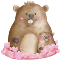 Groundhog love minimal animal pet toy png