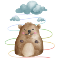 Groundhog love minimal animal pet toy png