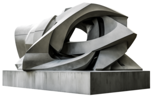 AI generated Contemporary concrete sculpture isolated and transparent png AI generated