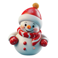 ai généré bonhomme de neige avec rouge chapeau transparent png ai généré