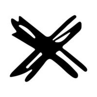 Hand drawn cross mark illustration. Marker wrong sign clipart. Ink scribble checkbox. Single element vector