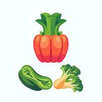 AI generated Various Weird Vegetable Avatar Icon Clip Art Sticker Decoration Simple Background photo