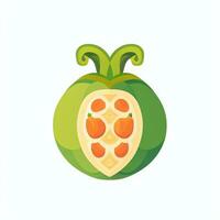 AI generated Various Weird Vegetable Avatar Icon Clip Art Sticker Decoration Simple Background photo