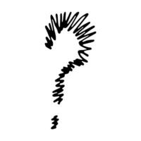 Hand drawn ink question mark illustration in sketch style. Single element for design vector