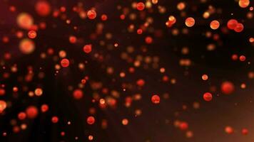 Particles fly in slow motion. Abstraction. Orange background. Futuristic video. video