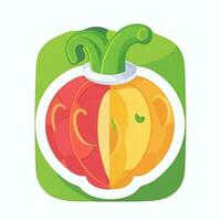 AI generated Various Weird Vegetable Avatar Icon Clip Art Sticker Decoration Simple Background photo