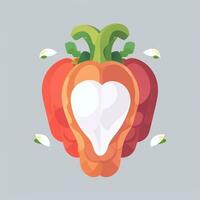 AI generated Various Weird Vegetable Avatar Icon Clip Art Sticker Decoration Simple Background photo