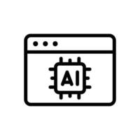 AI Optimization icon with browser and chip vector