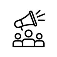 Social Network Marketing icon with group and megaphone vector