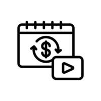 Subscription Content icon with payment schedule vector