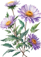 ai gerado aguarela flores silvestres clipart, gerado por ai. png