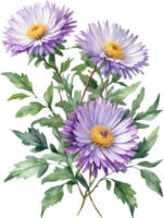 ai généré aquarelle fleurs sauvages clipart, ai-généré. png