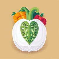 AI generated Various Weird Vegetable Avatar Icon Clip Art Sticker Decoration Simple Background photo