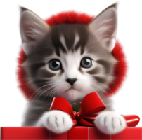 ai generado un linda gatito con un Navidad tema. ai-generado. png